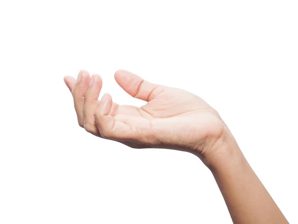 Empty female hand on white background. — Stock Photo, Image