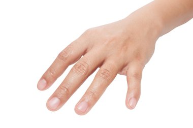 boş açık kadın el beyaz zemin üzerine