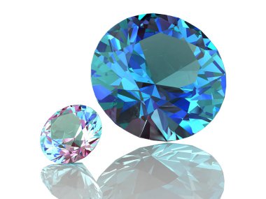 Alexandrite üzerinde beyaz background.3d illüstrasyon
