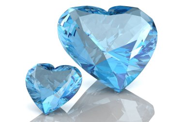 Aquamarine bir beyaz background.3d örnek üzerinde