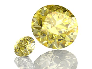 Parlak beyaz sarı safir illüstrasyon (yüksek çözünürlükte 3d ıma