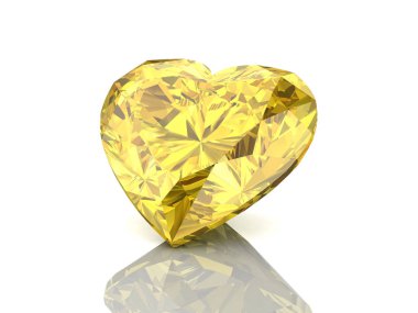 Parlak beyaz sarı safir illüstrasyon (yüksek çözünürlükte 3d ıma