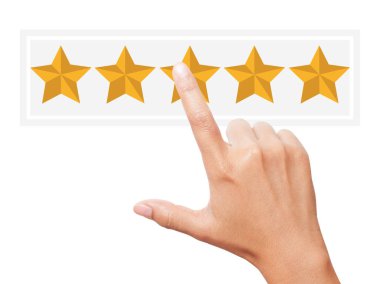 Bir düğmeye basarak el. İş, teknoloji, Internet kavramı.