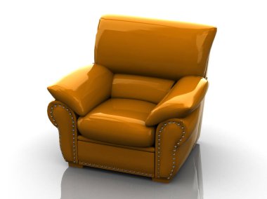 Beyaz arka koltukta. (yüksek çözünürlükte 3d görüntü) 3d illus