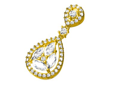 Beyaz background.3d illüstrasyon izole kolye