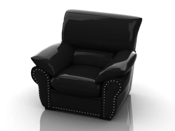 เก้าอี้บนพื้นหลังสีขาว (ภาพ 3 มิติความละเอียดสูง) 3D illus — ภาพถ่ายสต็อก