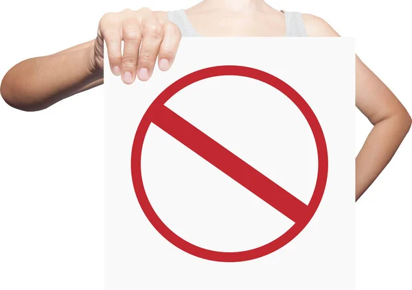 Hand hold a white placard presenting phrase of no.. — Stock Photo, Image