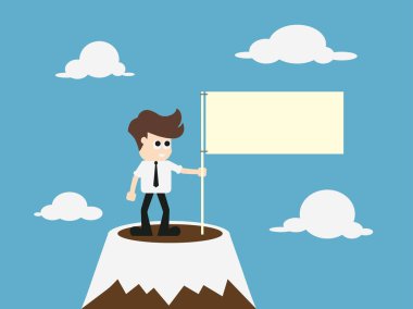 Business Success,business man success on top of mountain.vector  clipart