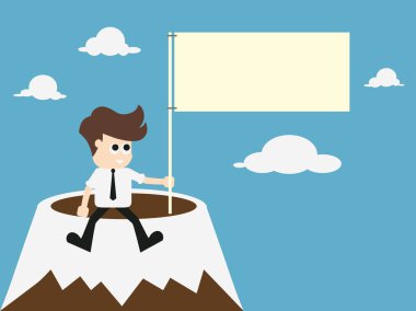 Bağlılık kavramı - işadamı Dağa tırmanma. 