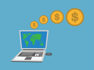 dizüstü bilgisayar alışveriş online .vector illüstrasyon