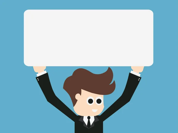 Businessman holding blank sign.vector illustration. — Stock Vector
