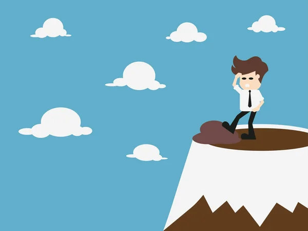 Concept d'engagement - Homme d'affaires grimpant sur la montagne . — Image vectorielle