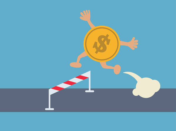 Иллюстрация: Businessman Running Jam Over.
.