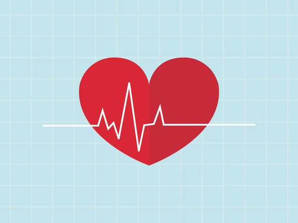 Pulso de batimento cardíaco / batimento cardíaco vecter plano para aplicativos médicos — Vetor de Stock