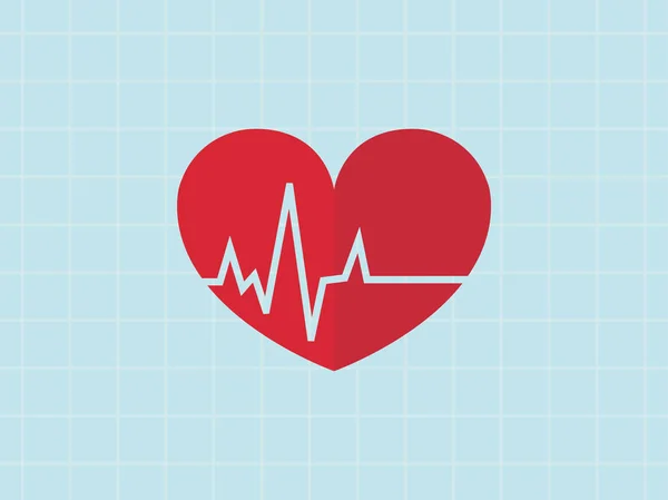 Pulso batimento cardíaco / batimento cardíaco vecter plana para aplicativos médicos e — Vetor de Stock