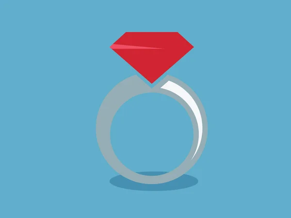 Icono de anillo de compromiso de diamante - Vector — Archivo Imágenes Vectoriales