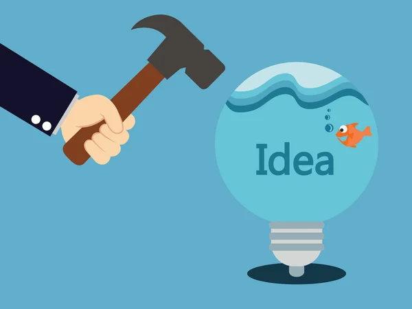 Light bulb with idea.vector illustration. — Stock Vector