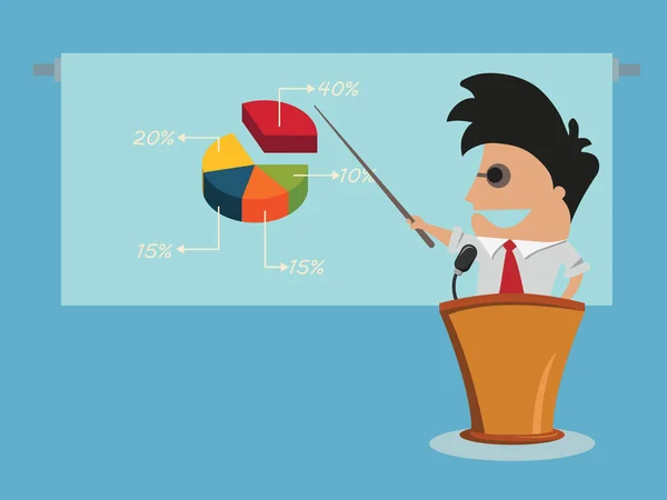 Business man presenting.vector illustration. — Stock Vector