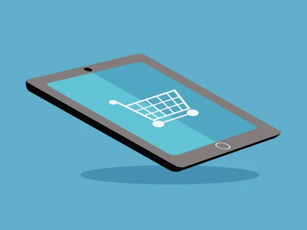 Shopping en ligne avec illustration numérique Tablet.vector . — Image vectorielle