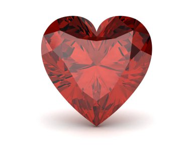 Ruby'i Rodolite değerli taş (yüksek çözünürlükte 3d görüntü)