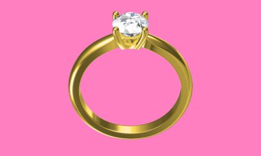 Diamonds ring on white gold body shape the most luxurious clipart