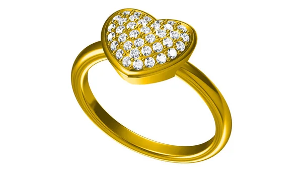 Sortija de diamantes en forma de cuerpo de oro blanco la más lujosa — Foto de Stock