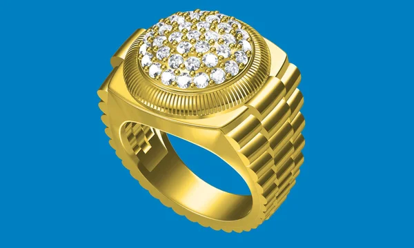 Diamantes anel em forma de corpo de ouro branco o mais luxuoso — Fotografia de Stock