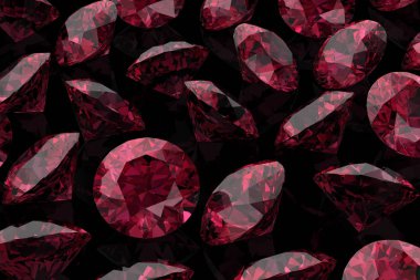 Ruby'i Rodolite değerli taş (yüksek çözünürlükte 3d görüntü)
