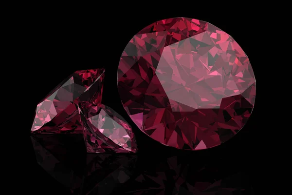 Pedra preciosa de rubi ou Rodolite (imagem 3D de alta resolução ) — Fotografia de Stock