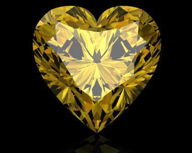 Sarı safir mücevher (yüksek çözünürlükte 3d görüntü)