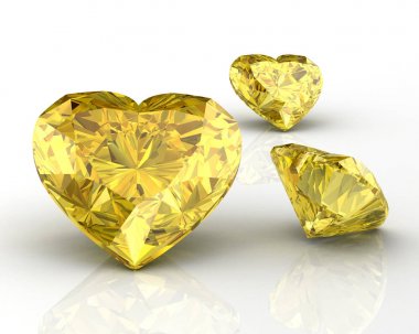 Parlak beyaz sarı safir illüstrasyon (yüksek çözünürlükte 3d ıma