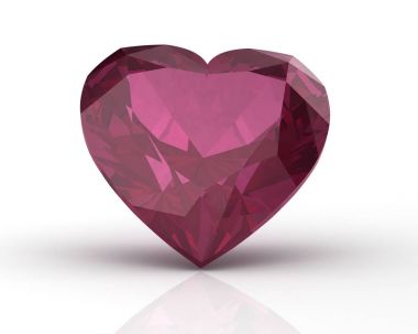 Ruby'i Rodolite değerli taş (yüksek çözünürlükte 3d görüntü)