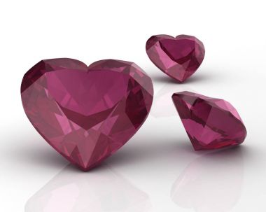 Ruby'i Rodolite değerli taş (yüksek çözünürlükte 3d görüntü)