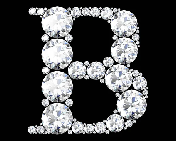 Diamantbuchstaben mit Edelsteinen (hochauflösendes 3D-Bild)) — Stockfoto