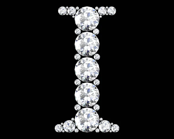 Lettres de diamant avec des pierres précieuses (image 3D haute résolution) — Photo