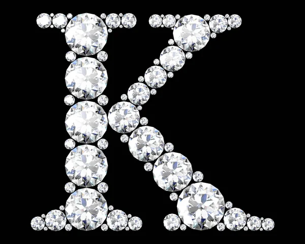 Letras de diamantes con piedras preciosas (imagen 3D de alta resolución) —  Fotos de Stock