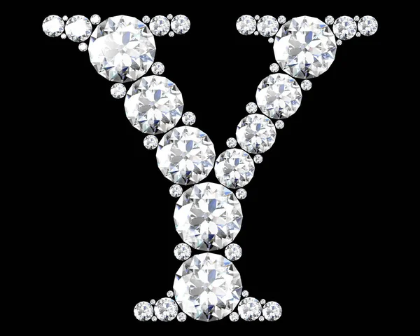 Lettere di diamanti con pietre preziose (immagine 3D ad alta risoluzione) — Foto Stock