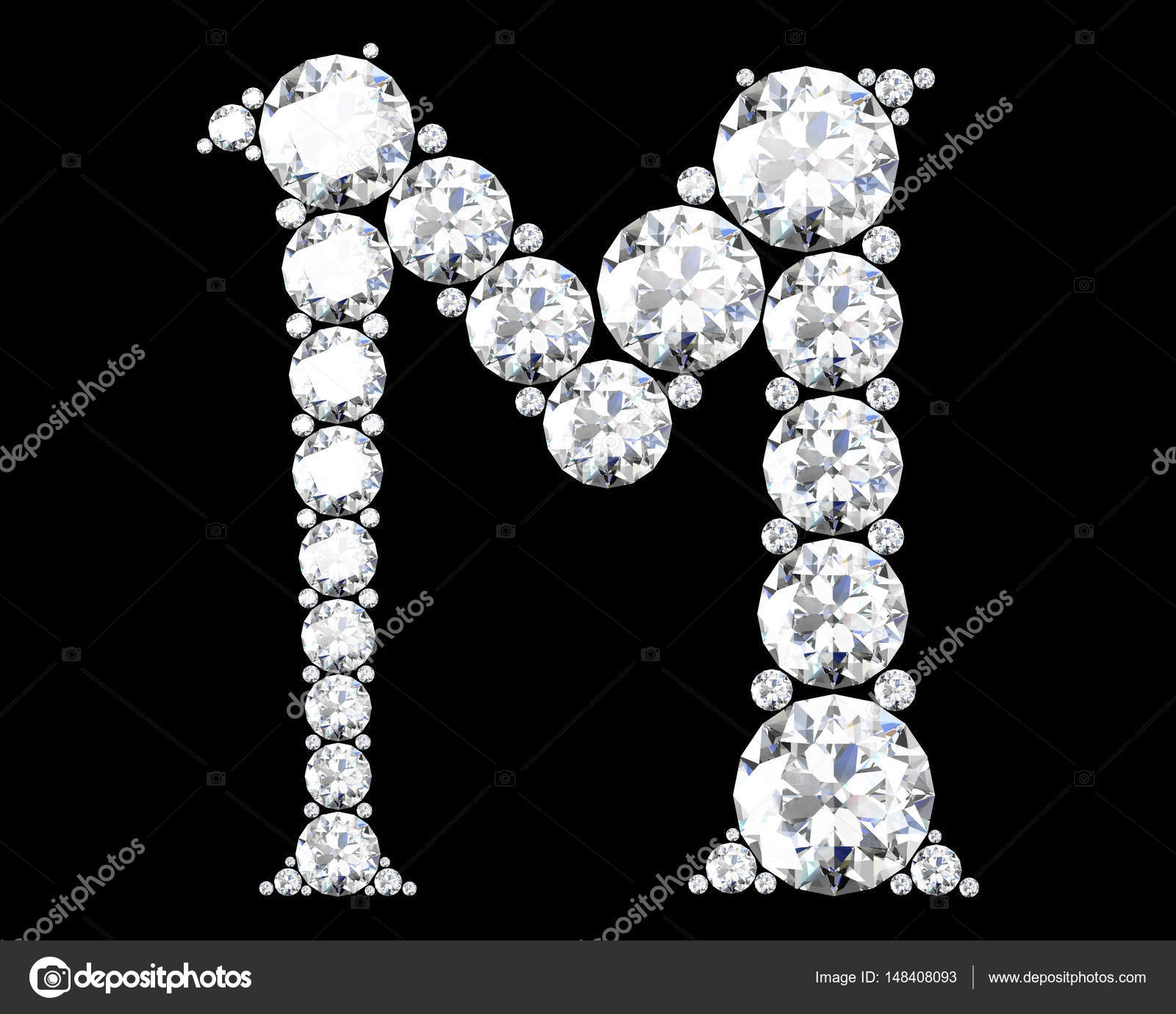 Diamond letter m hot sale