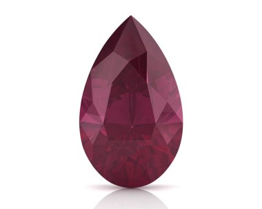 Ruby'i Rodolite değerli taş (yüksek çözünürlükte 3d görüntü)