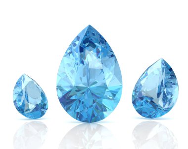 Akuamarin mücevher (yüksek çözünürlükte 3d görüntü)