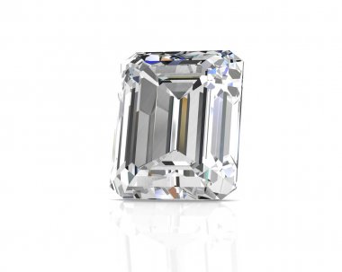 Parlak beyaz elmas illüstrasyon (yüksek çözünürlükte 3d görüntü)