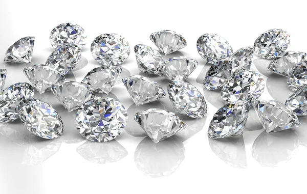 Ilustração de diamante branco brilhante (imagem 3D de alta resolução ) — Fotografia de Stock