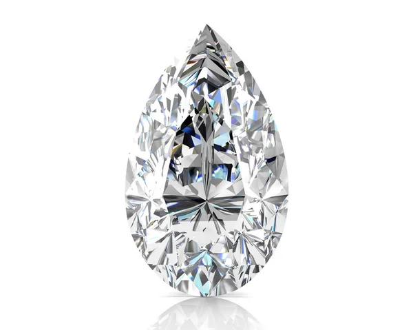 Shiny white diamond illustration (high resolution 3D image) — Stock Photo, Image