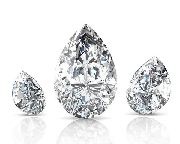 Ilustración brillante diamante blanco (imagen 3D de alta resolución ) — Foto de Stock