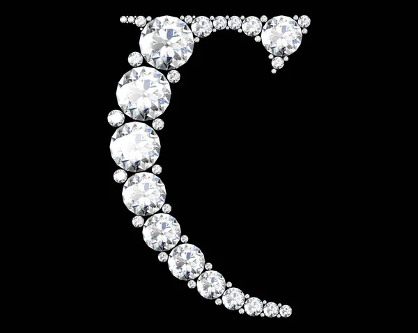 Diamond alphabet, letters from C — Stock Photo, Image