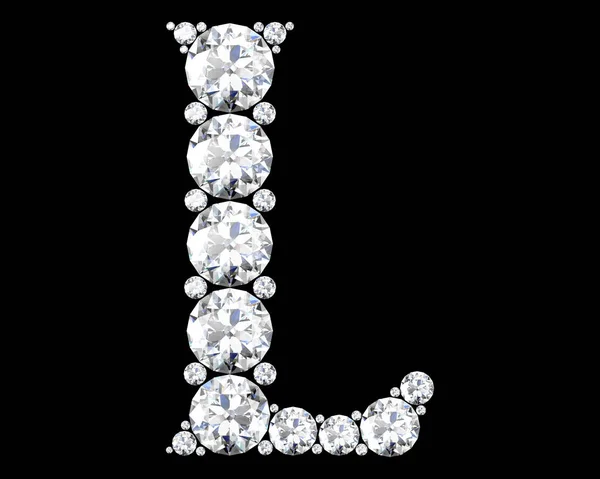 Diamond alphabet, letters from L — Stock Photo, Image