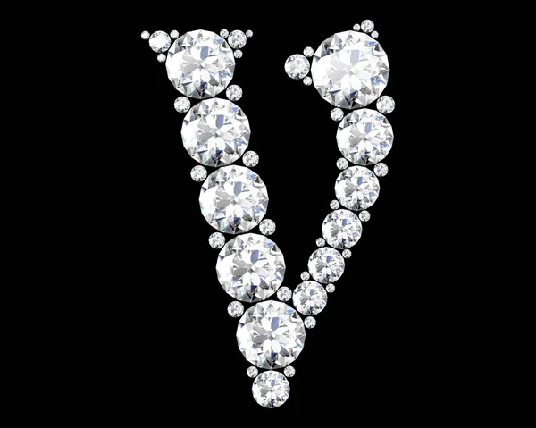 ダイヤモンド アルファベット、V からの手紙 — ストック写真
