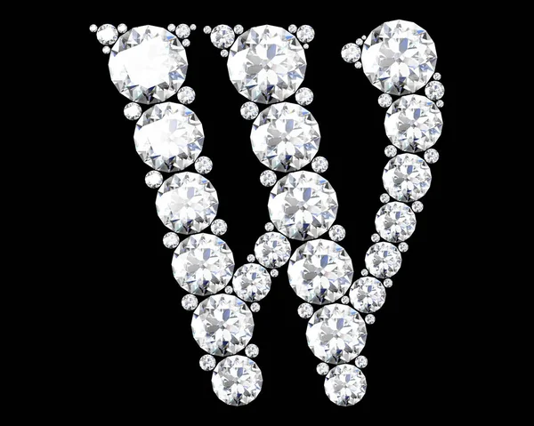 Diamant-Alphabet, Buchstaben von w — Stockfoto