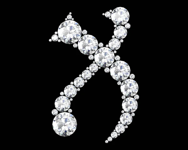 Alfabeto de diamante, letras de X — Fotografia de Stock