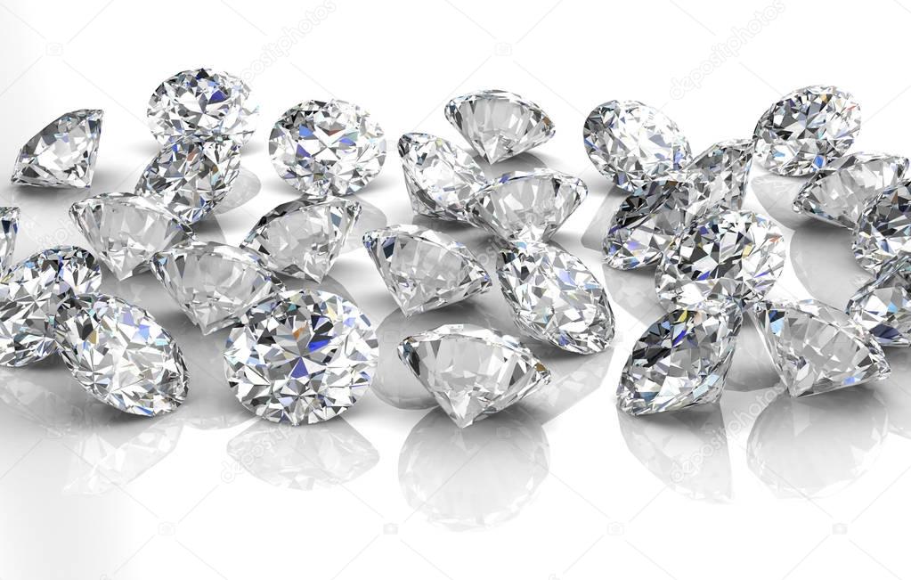 Shiny white diamond illustration (high resolution 3D image)